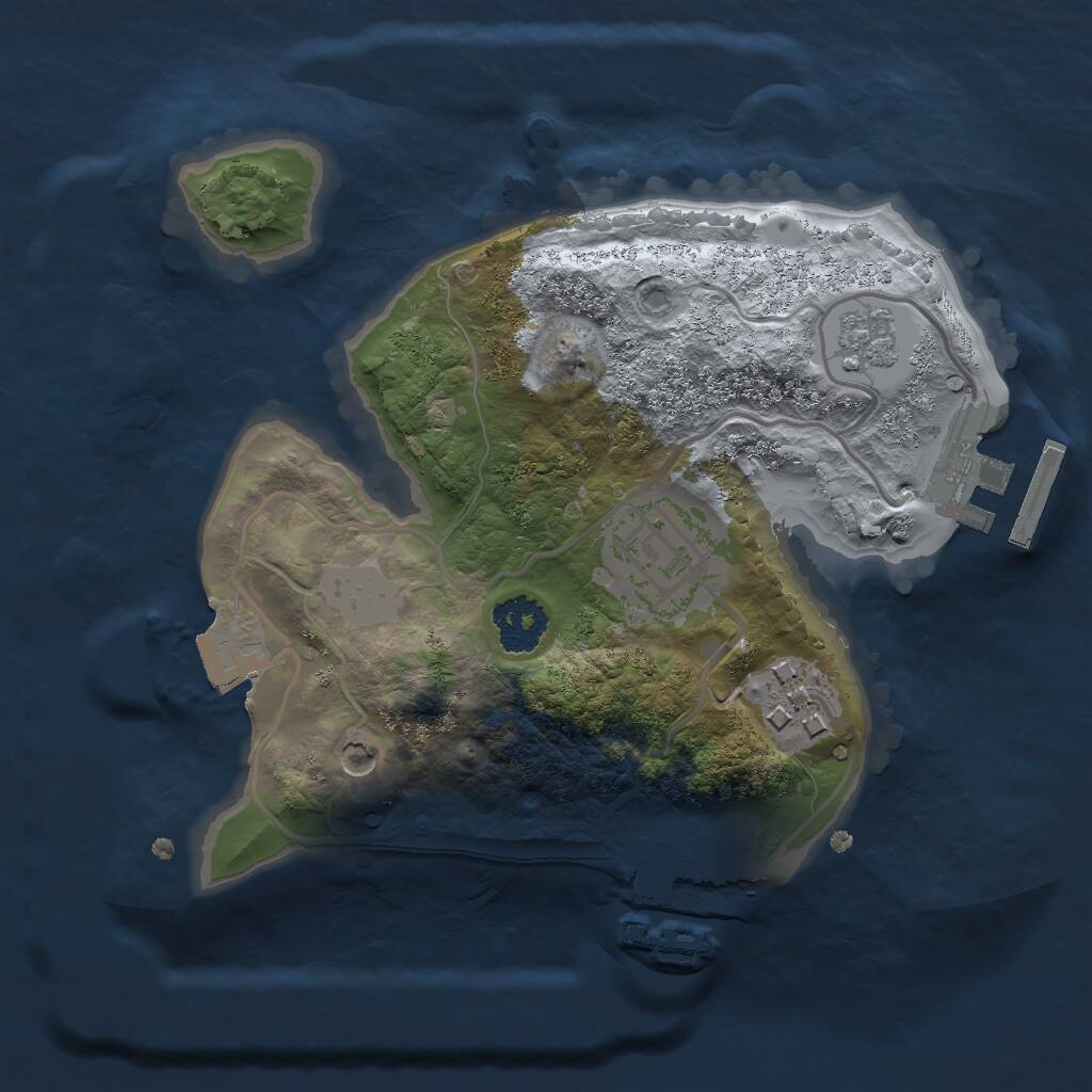 Rust Map: Procedural Map, Size: 2000, Seed: 94361, 7 Monuments