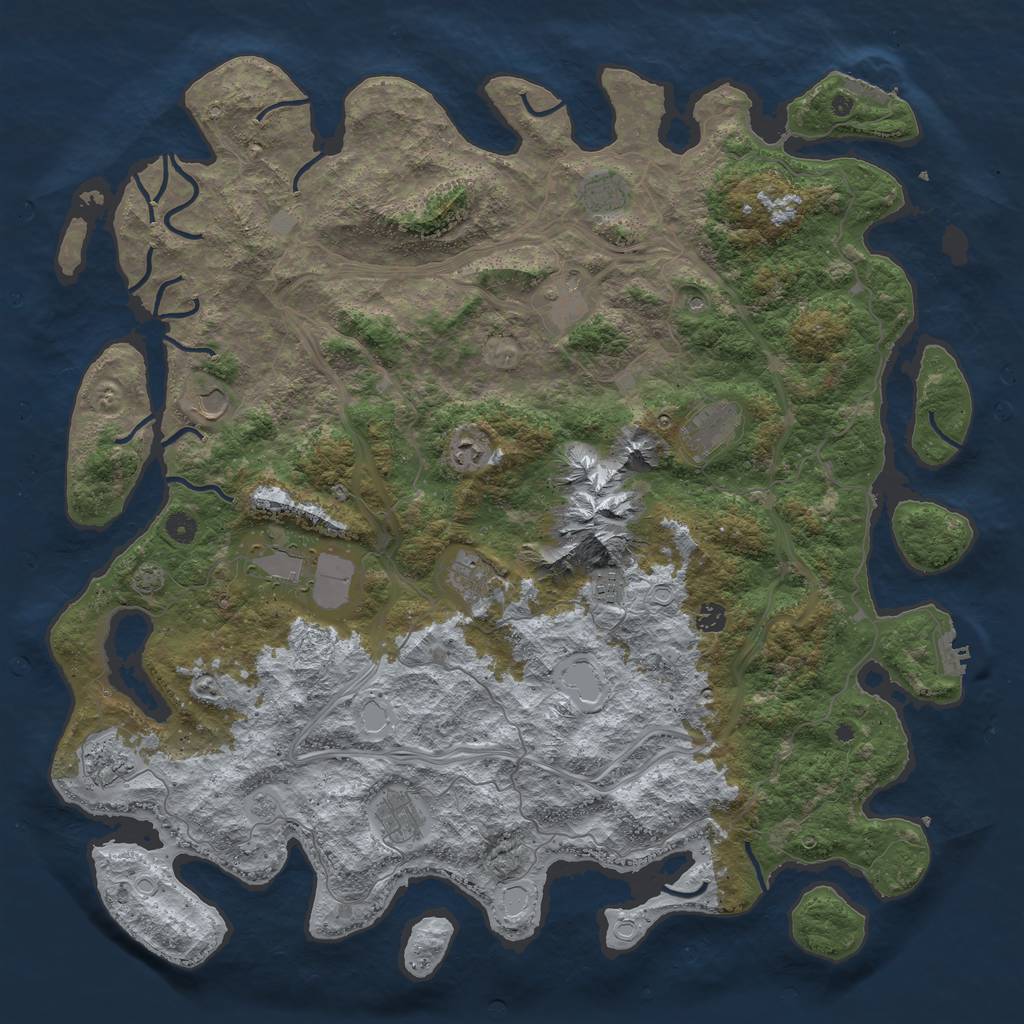 Rust Map: Procedural Map, Size: 5000, Seed: 357686, 19 Monuments