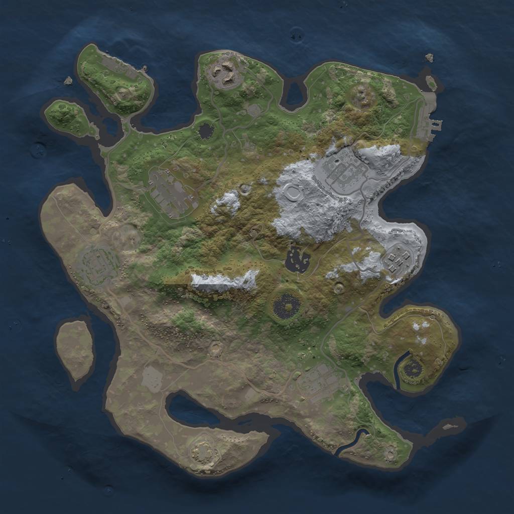 Rust Map: Procedural Map, Size: 3000, Seed: 13629, 13 Monuments