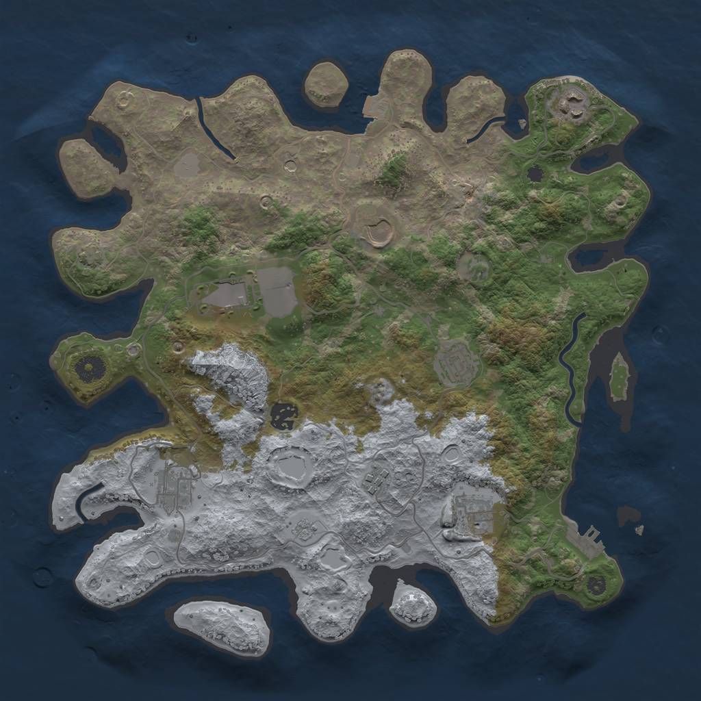 Rust Map: Procedural Map, Size: 3700, Seed: 34620133, 15 Monuments