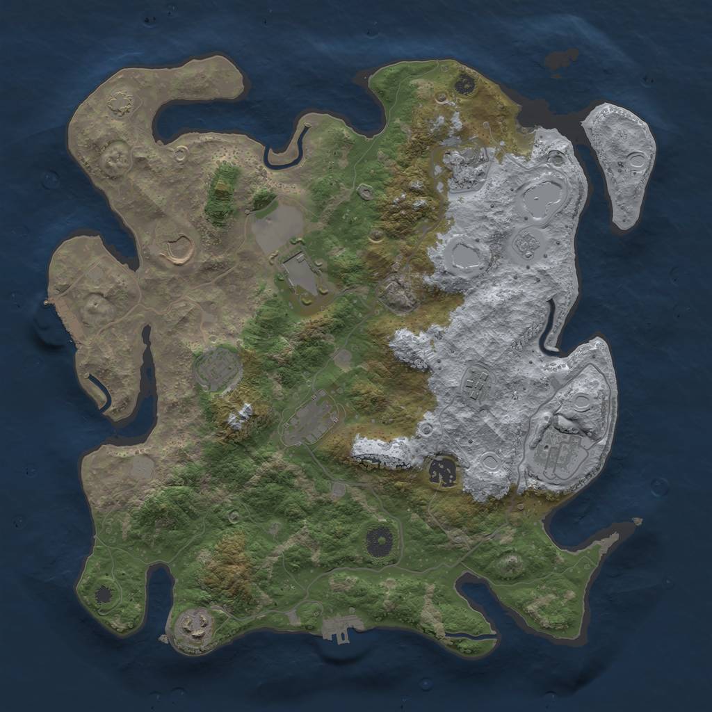 Rust Map: Procedural Map, Size: 3700, Seed: 15860816, 16 Monuments