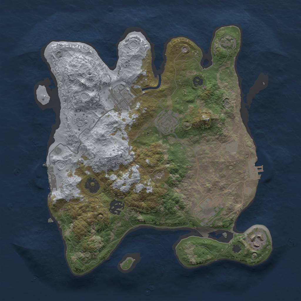 Rust Map: Procedural Map, Size: 3000, Seed: 2042510494, 13 Monuments