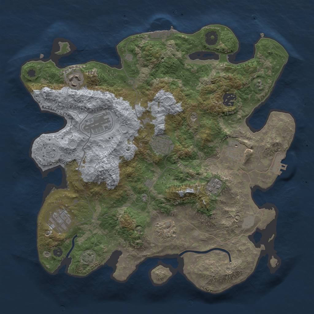 Rust Map: Procedural Map, Size: 3400, Seed: 22767619, 16 Monuments