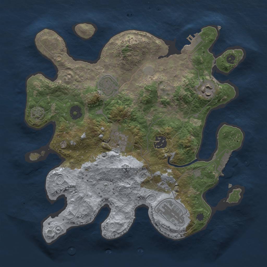 Rust Map: Procedural Map, Size: 3000, Seed: 1489761265, 13 Monuments