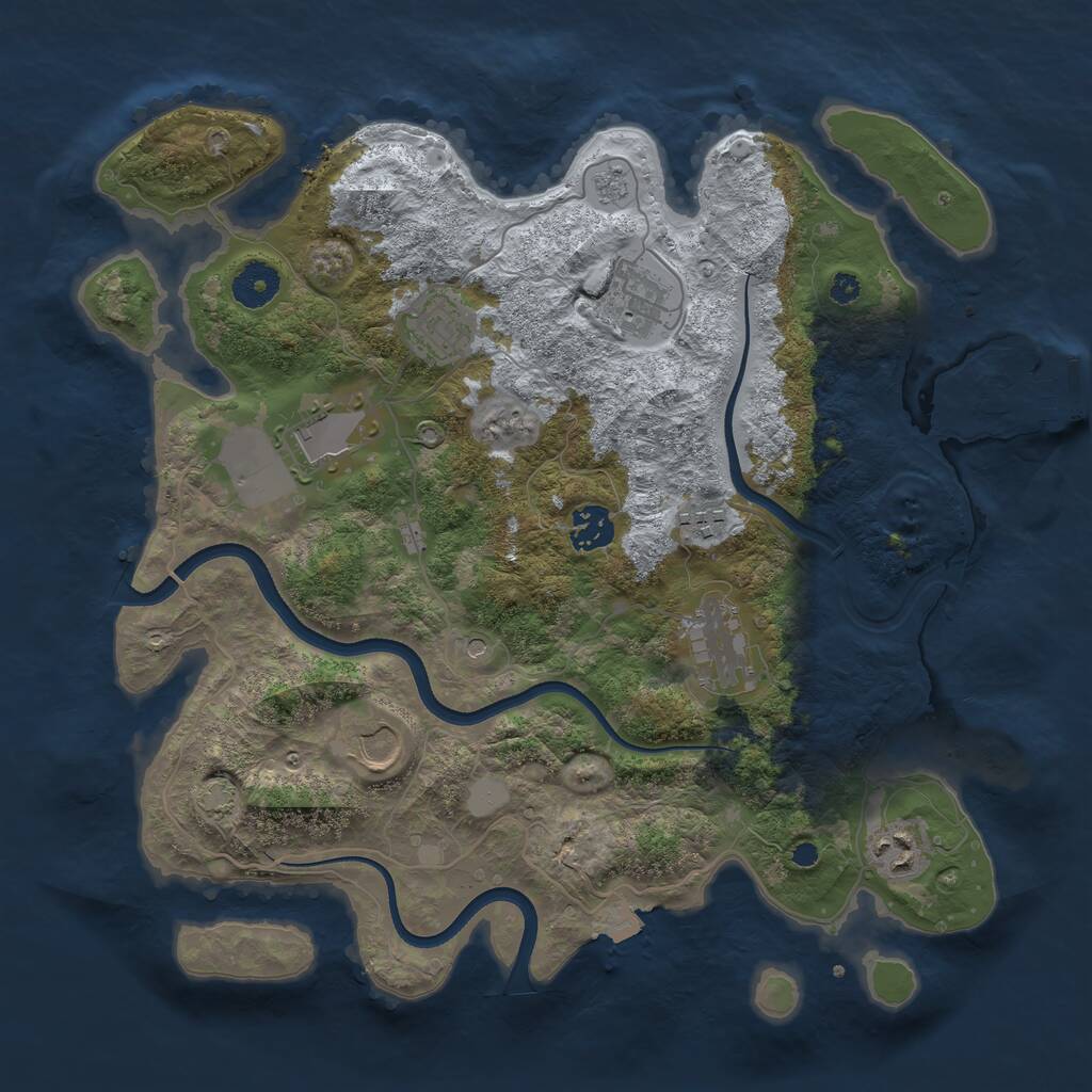 Rust Map: Procedural Map, Size: 3600, Seed: 11504614, 13 Monuments