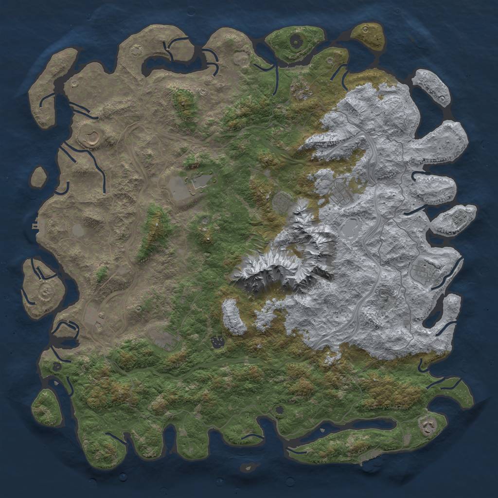 Rust Map: Procedural Map, Size: 5500, Seed: 547918997, 19 Monuments