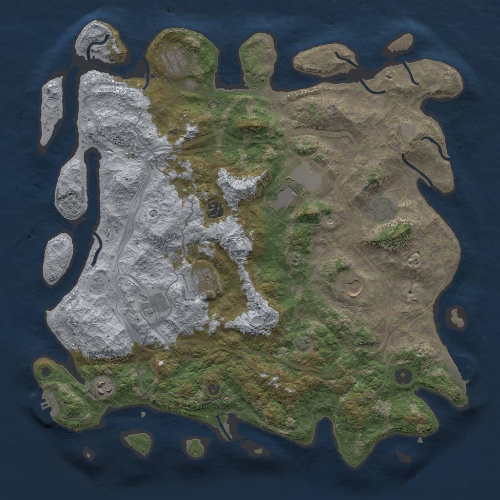 Rust Map: Procedural Map, Size: 4400, Seed: 81777321, 17 Monuments