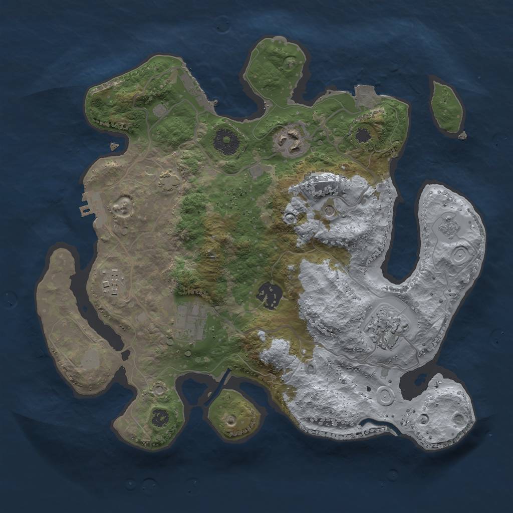 Rust Map: Procedural Map, Size: 3000, Seed: 25704, 13 Monuments