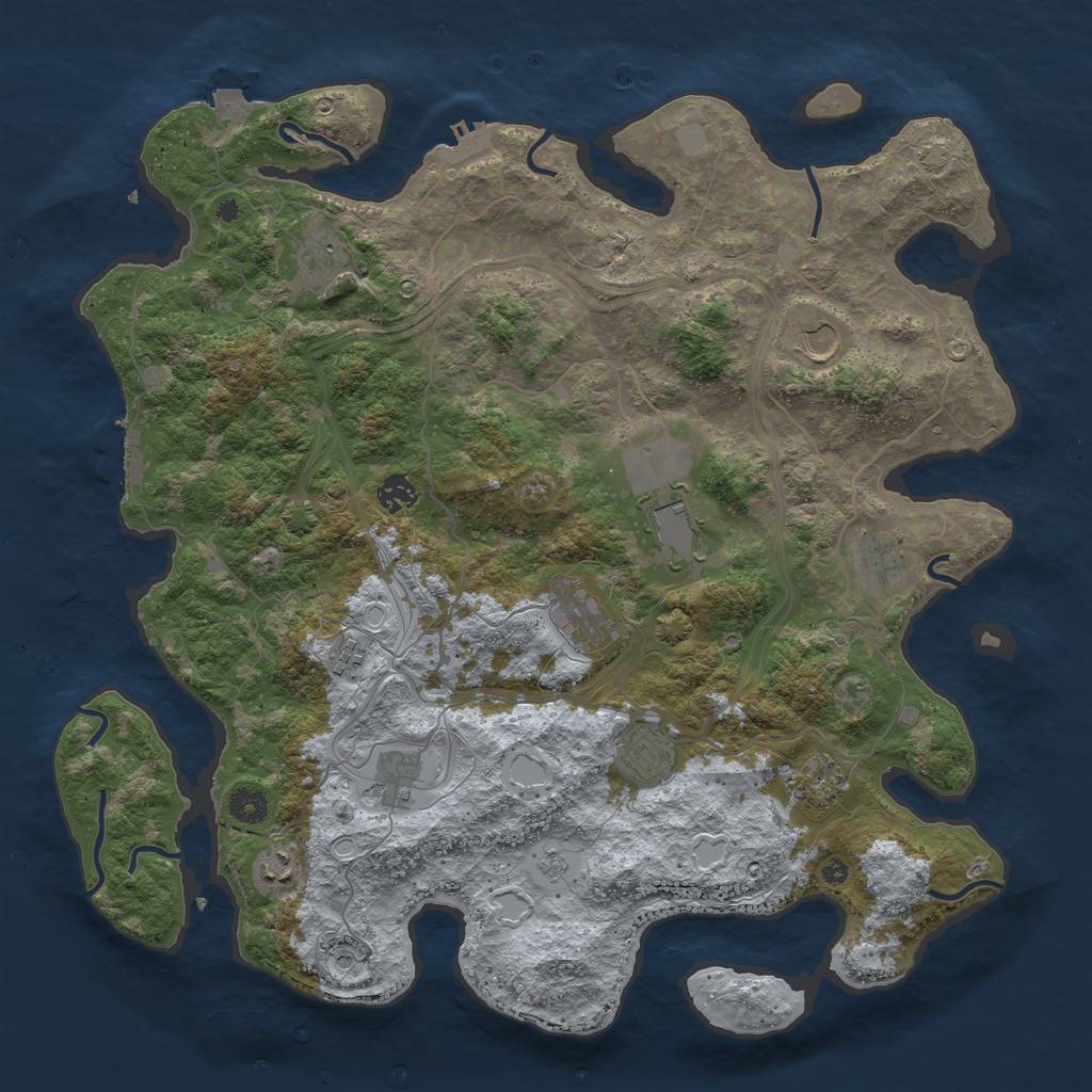 Rust Map: Procedural Map, Size: 4300, Seed: 42091579, 19 Monuments