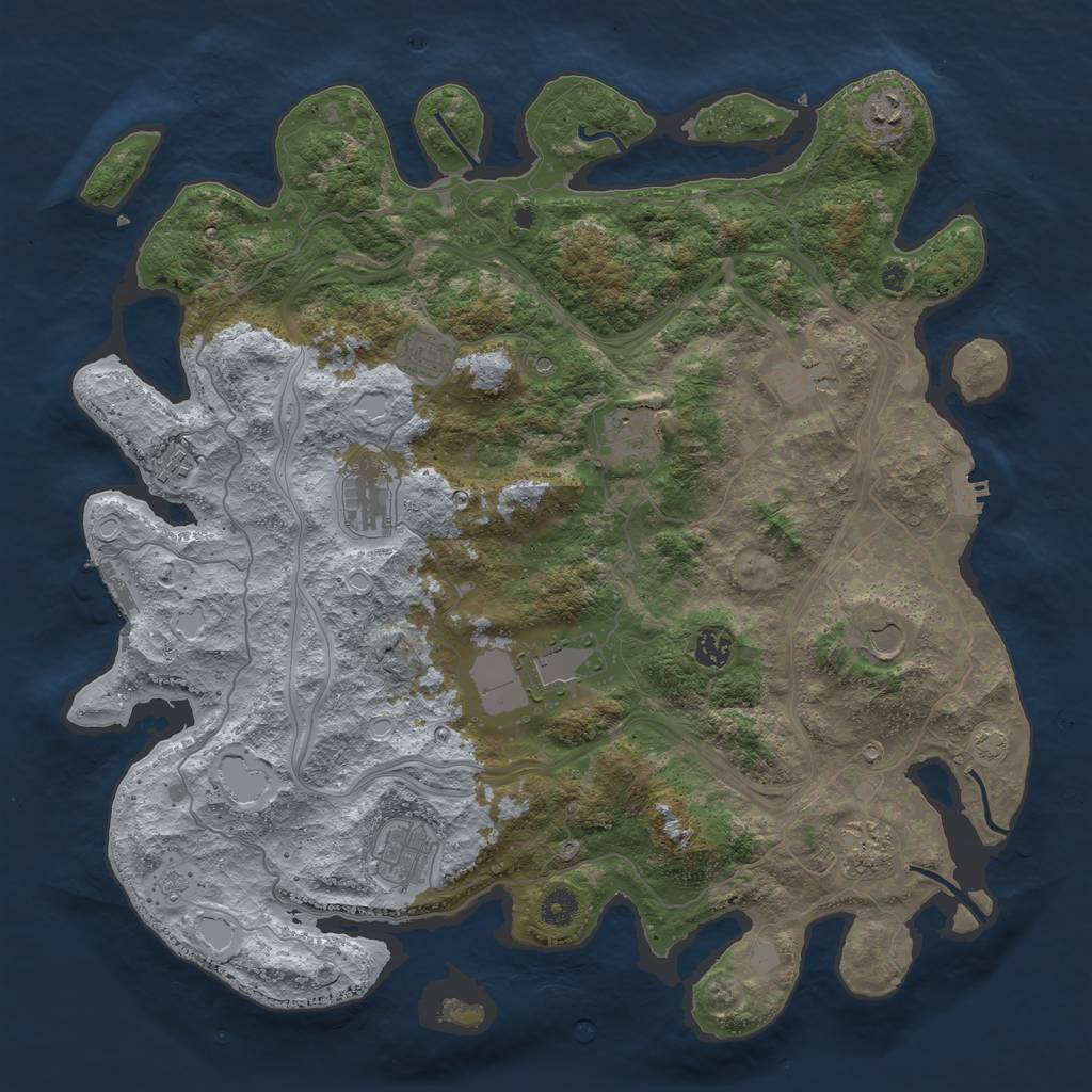 Rust Map: Procedural Map, Size: 4400, Seed: 27086771, 19 Monuments