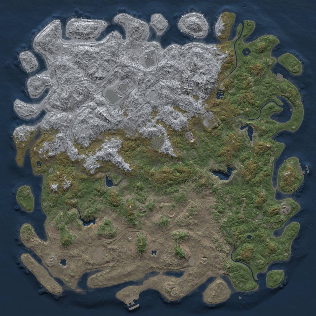 Rust Map: Procedural Map, Size: 6000, Seed: 5059, 17 Monuments