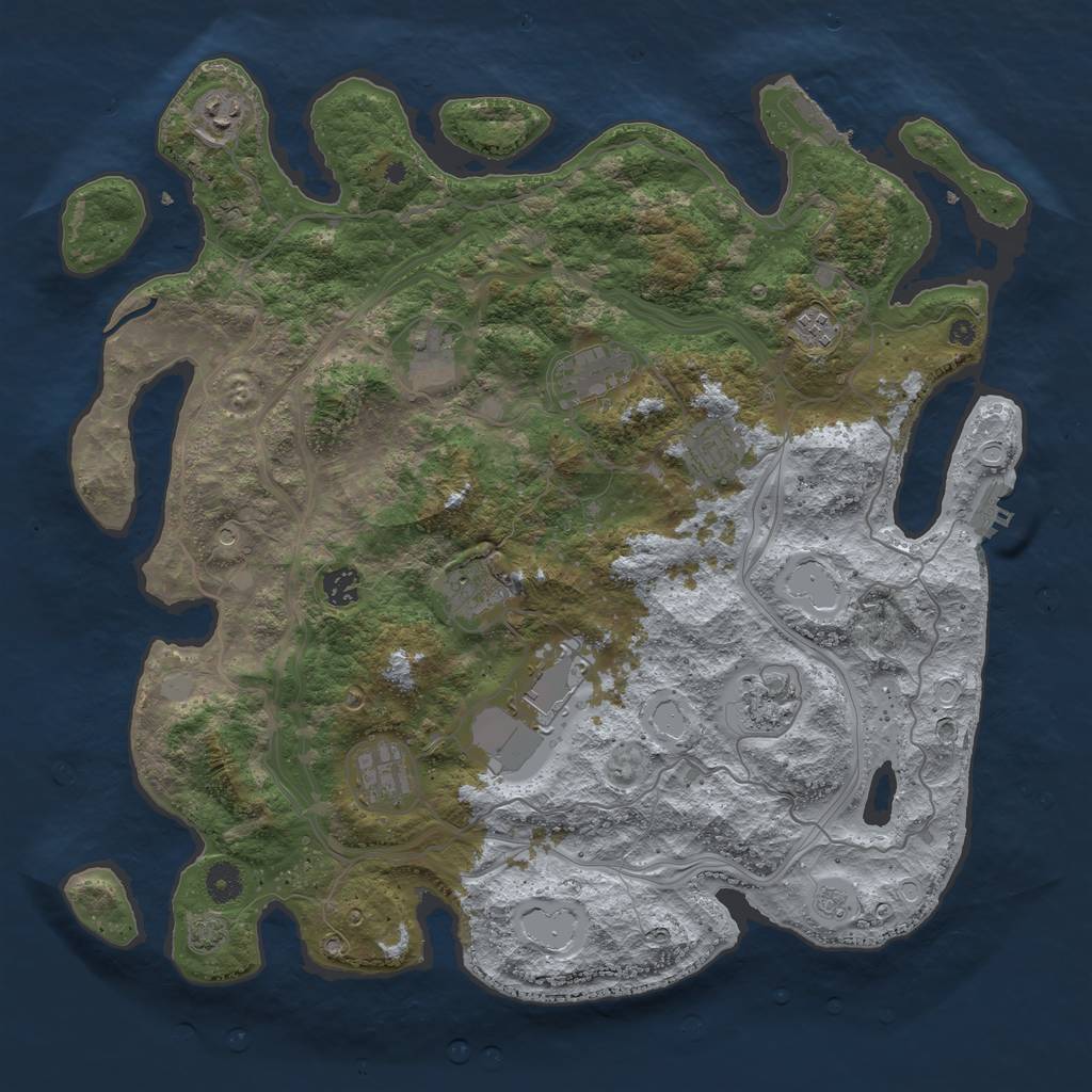Rust Map: Procedural Map, Size: 4250, Seed: 81630203, 18 Monuments