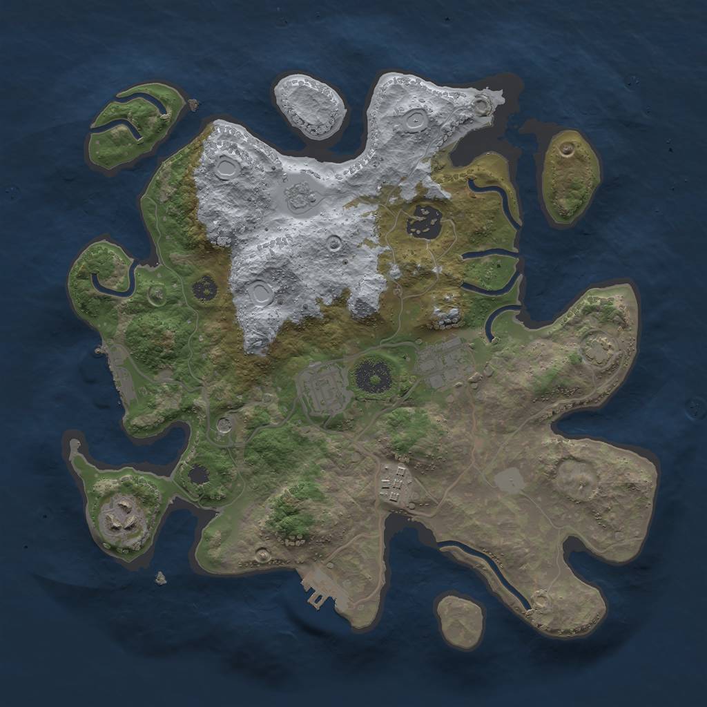 Rust Map: Procedural Map, Size: 3000, Seed: 2009702789, 13 Monuments