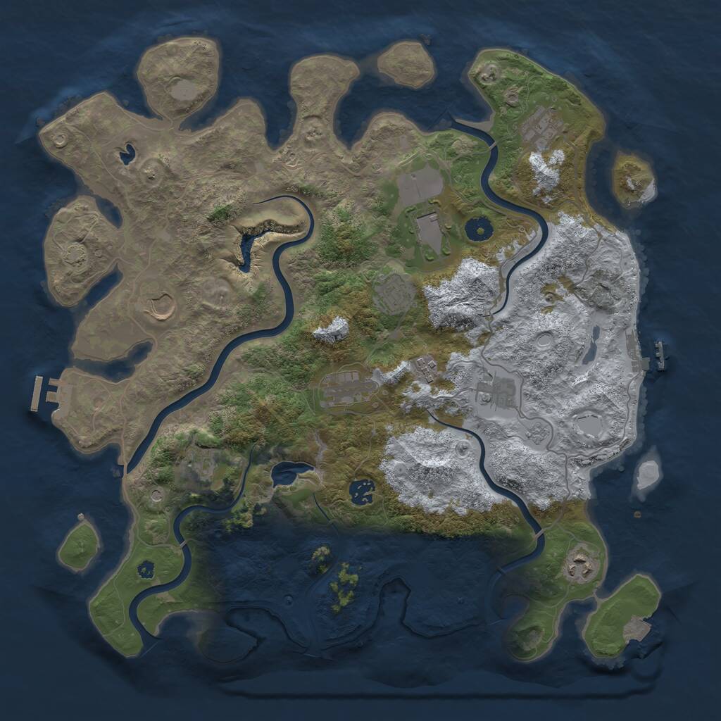 Rust Map: Procedural Map, Size: 4100, Seed: 37112918, 16 Monuments