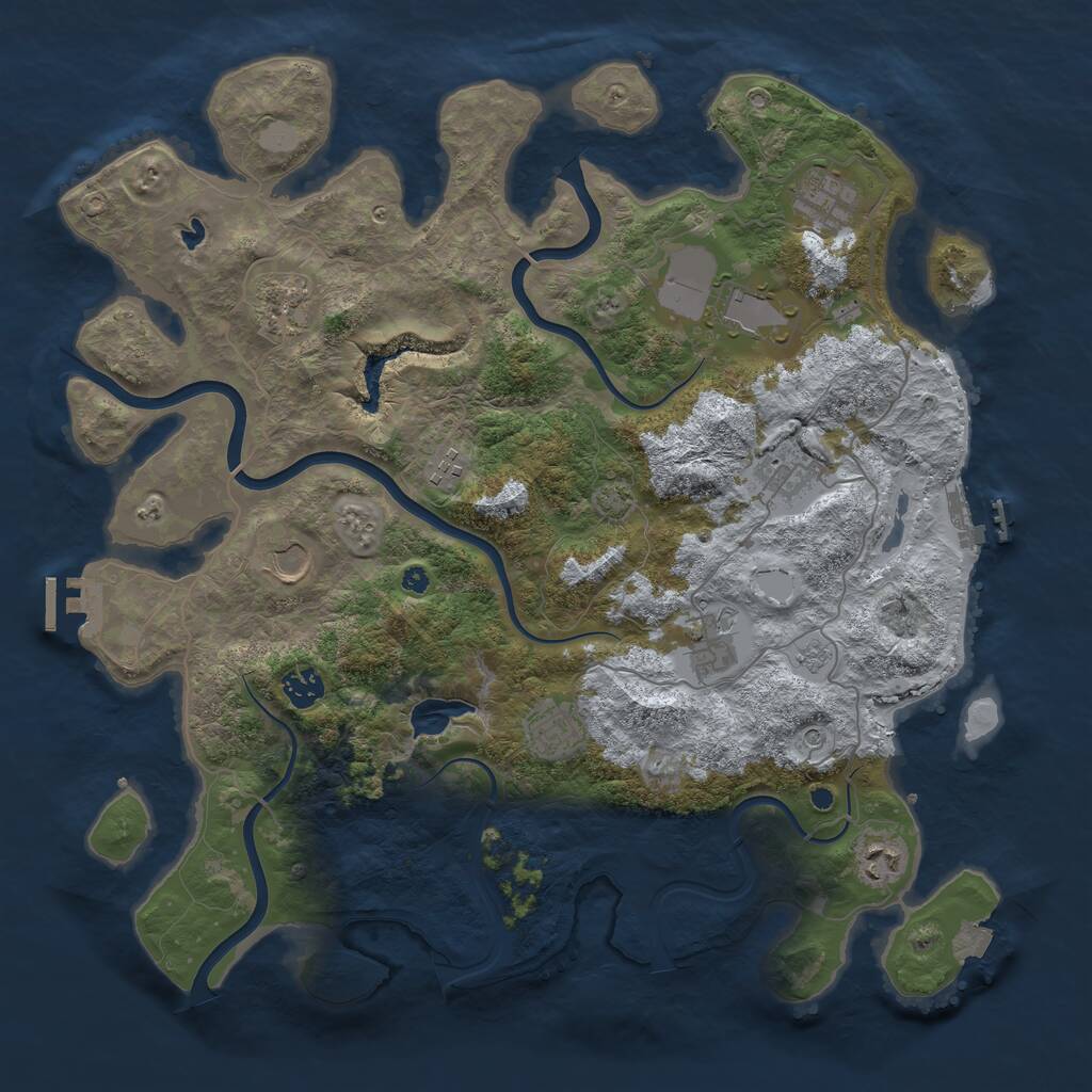 Rust Map: Procedural Map, Size: 4100, Seed: 37112918, 16 Monuments