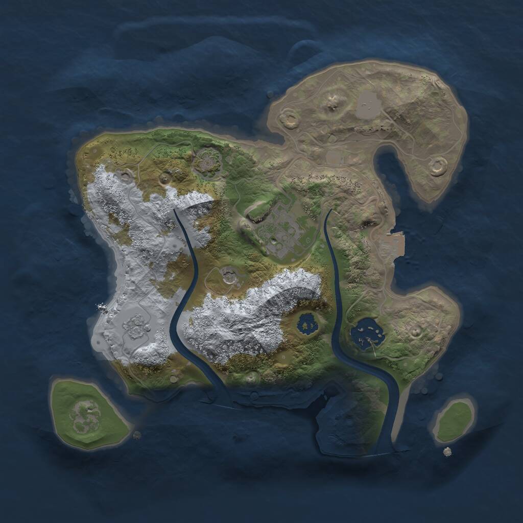 Rust Map: Procedural Map, Size: 2500, Seed: 711533311, 6 Monuments