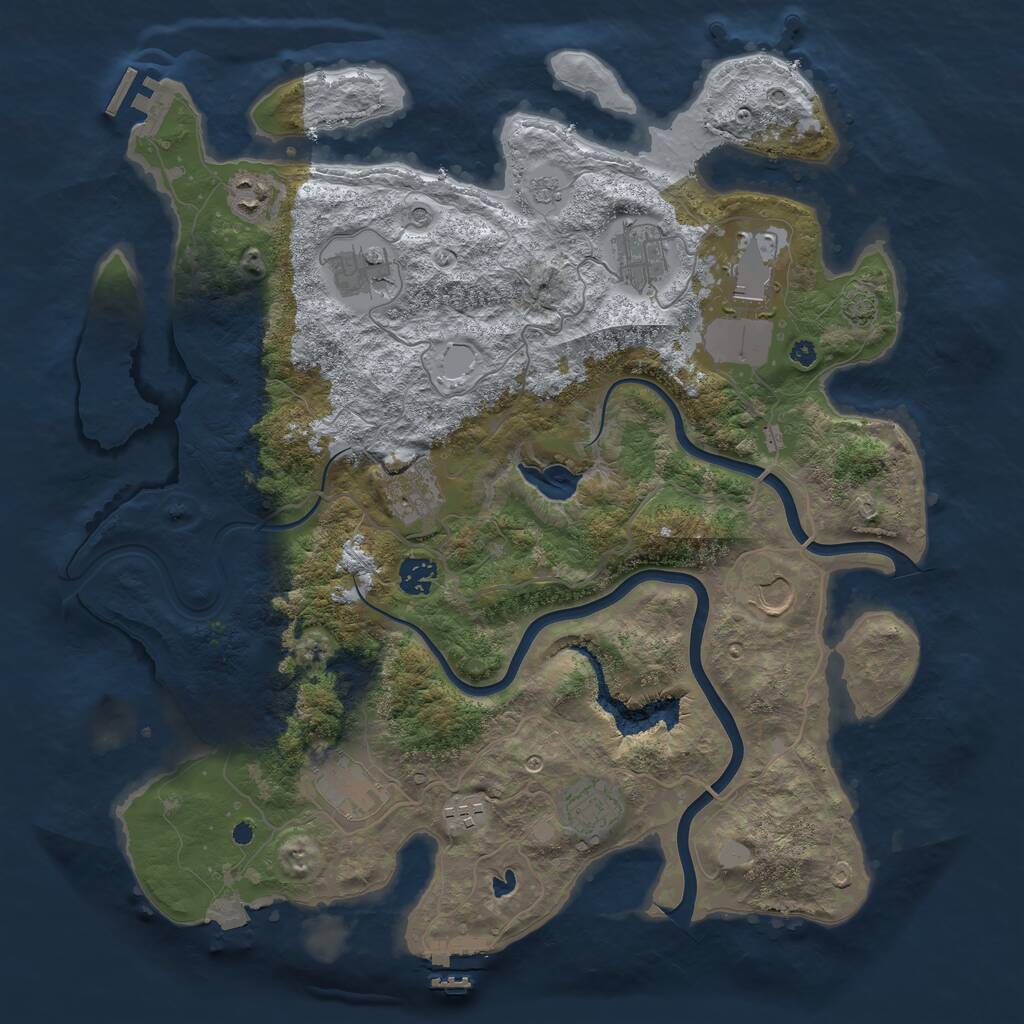 Rust Map: Procedural Map, Size: 4000, Seed: 78315340, 16 Monuments