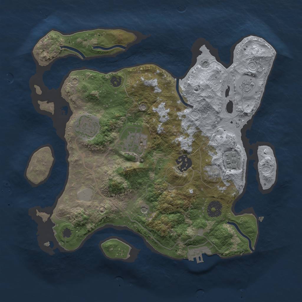 Rust Map: Procedural Map, Size: 2800, Seed: 302753575, 10 Monuments