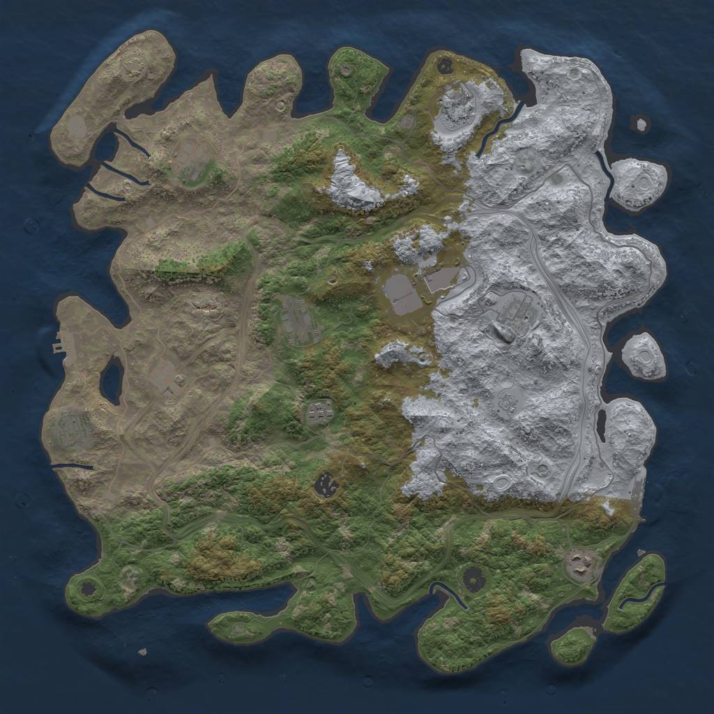 Rust Map: Procedural Map, Size: 4500, Seed: 79462, 18 Monuments