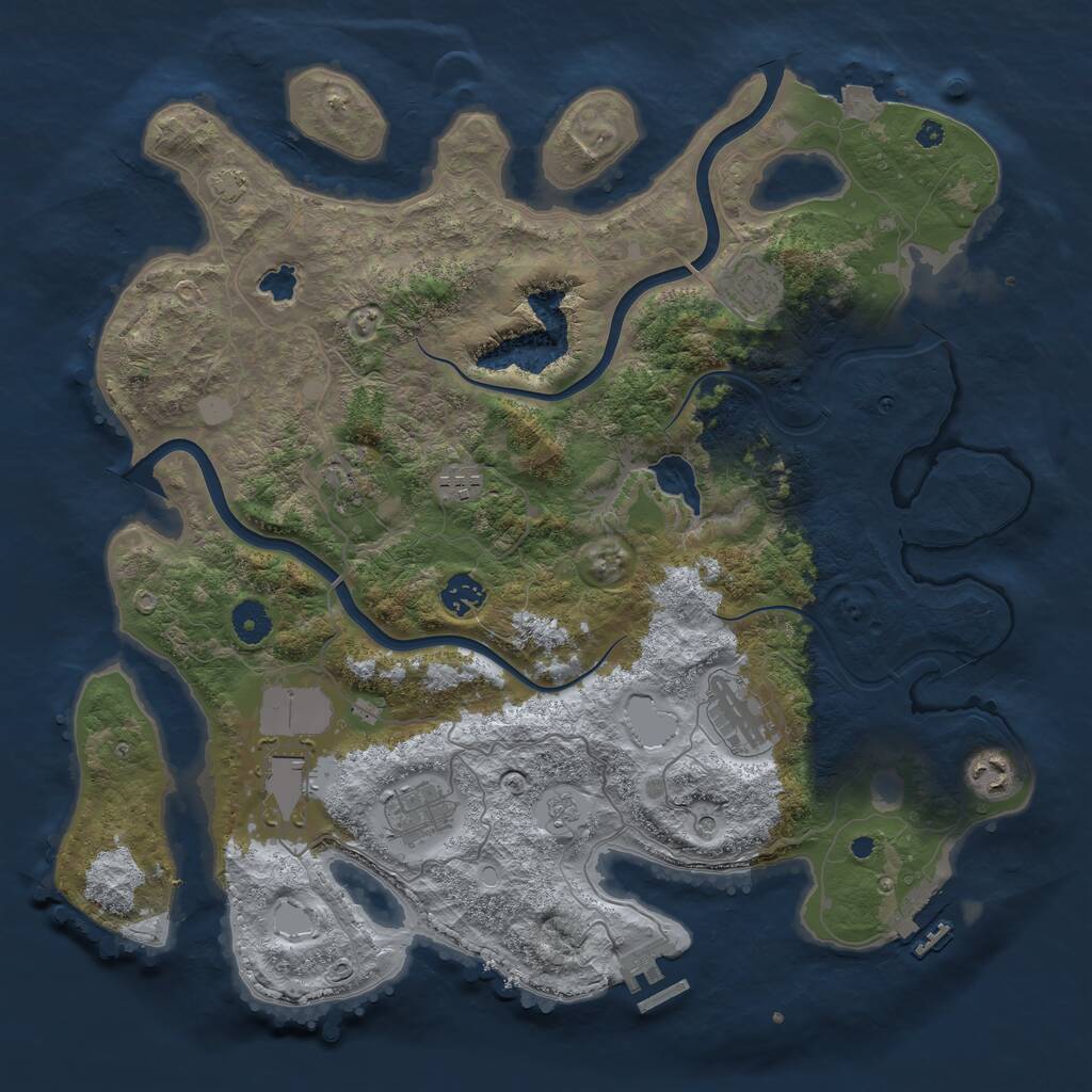 Rust Map: Procedural Map, Size: 4000, Seed: 44120794, 14 Monuments
