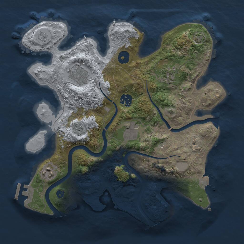 Rust Map: Procedural Map, Size: 3000, Seed: 30412, 11 Monuments