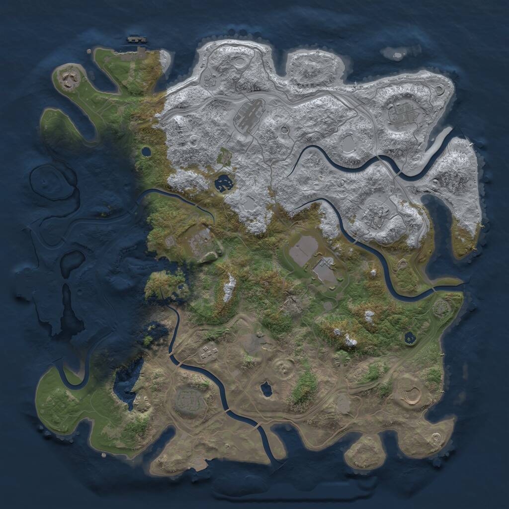 Rust Map: Procedural Map, Size: 4400, Seed: 9502861, 17 Monuments