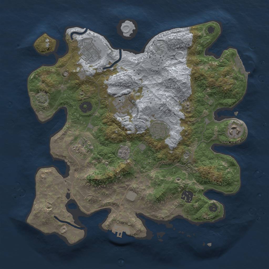 Rust Map: Procedural Map, Size: 3300, Seed: 492318697, 15 Monuments