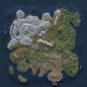 Thumbnail Rust Map: Procedural Map, Size: 3500, Seed: 607391900, 12 Monuments