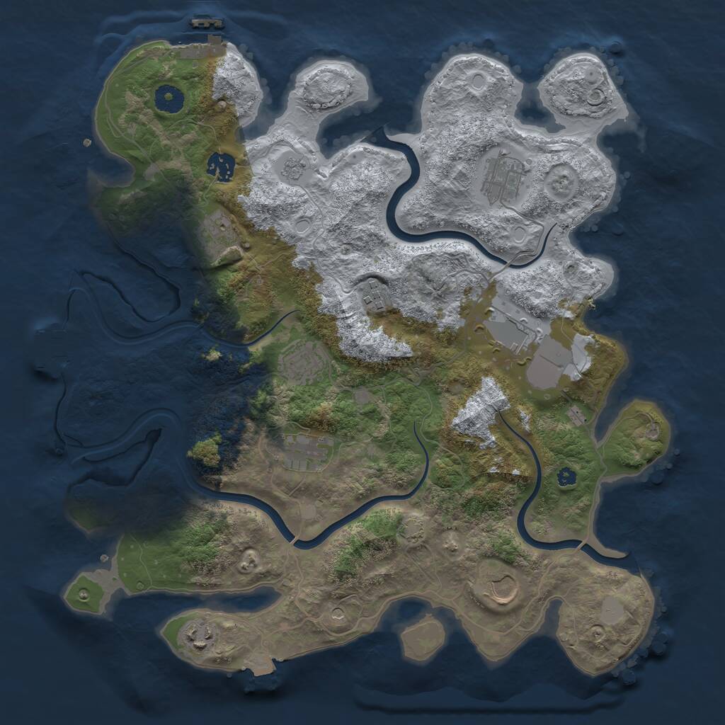Rust Map: Procedural Map, Size: 3750, Seed: 5271444, 15 Monuments