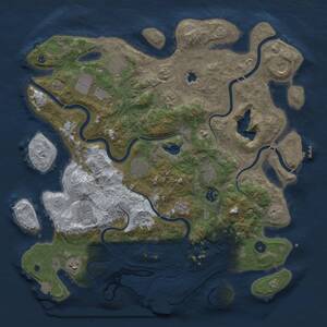 Thumbnail Rust Map: Procedural Map, Size: 4300, Seed: 5099325, 16 Monuments