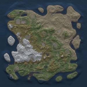 Thumbnail Rust Map: Procedural Map, Size: 4300, Seed: 5099325, 19 Monuments