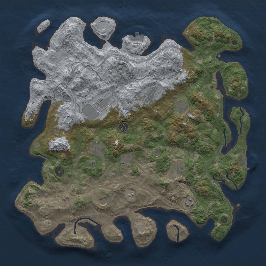 Rust Map: Procedural Map, Size: 4250, Seed: 4871758, 18 Monuments