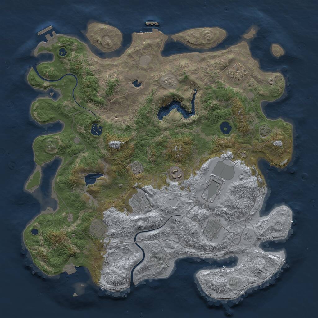 Rust Map: Procedural Map, Size: 4000, Seed: 72252640, 14 Monuments