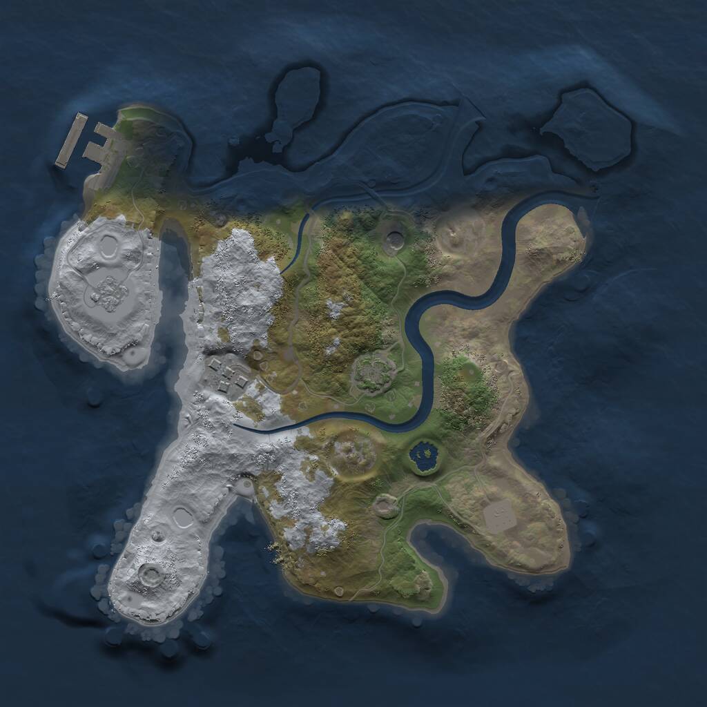 Rust Map: Procedural Map, Size: 2500, Seed: 601545825, 6 Monuments