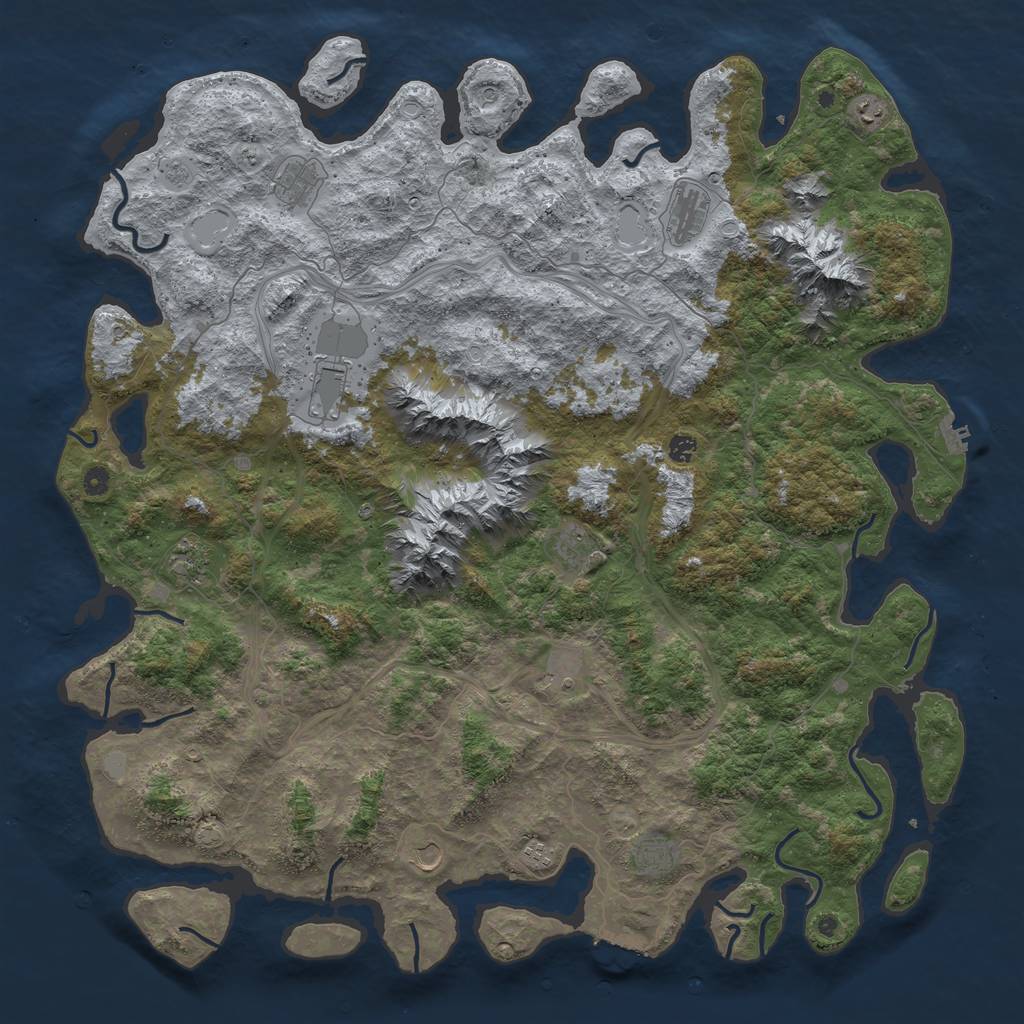 Rust Map: Procedural Map, Size: 5500, Seed: 15, 19 Monuments