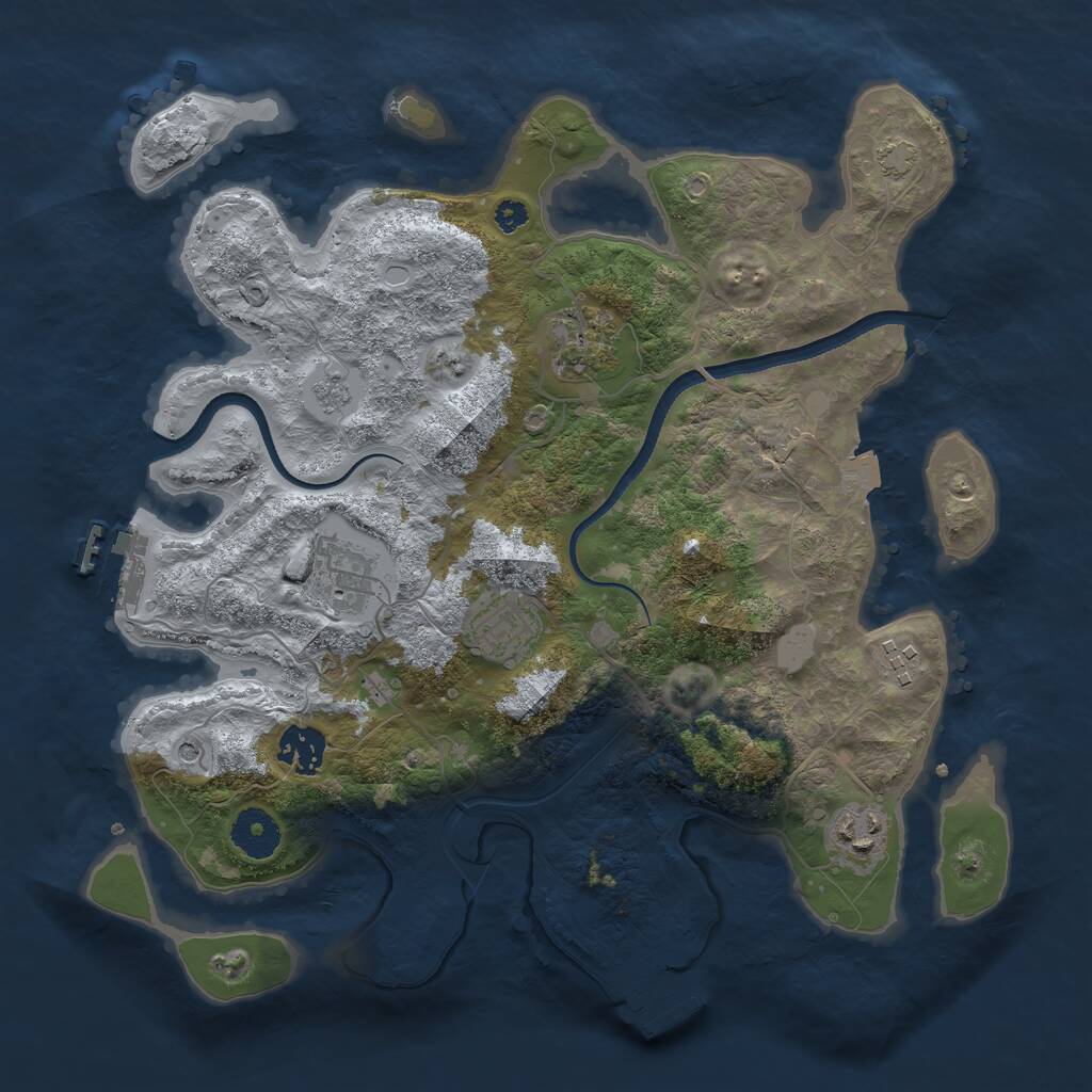 Rust Map: Procedural Map, Size: 3400, Seed: 20364359, 12 Monuments
