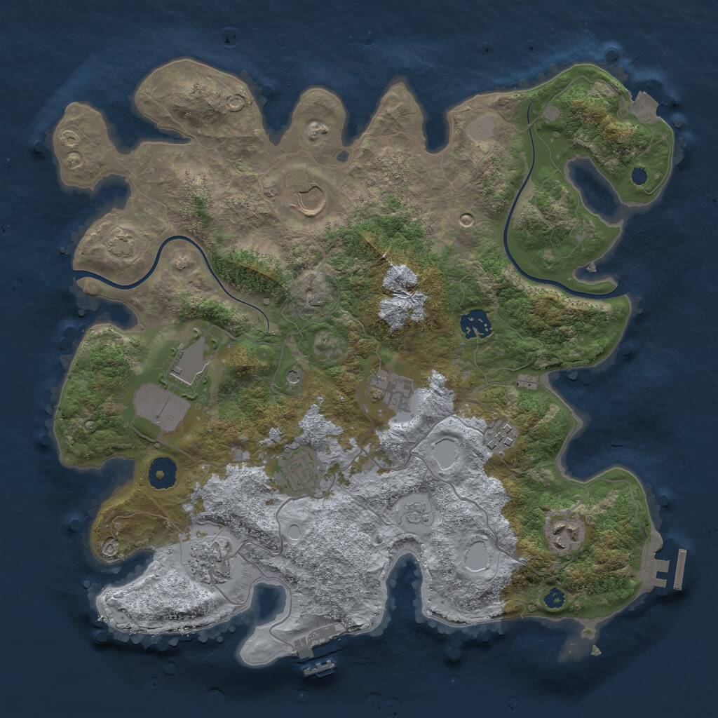 Rust Map: Procedural Map, Size: 3550, Seed: 66987238, 14 Monuments