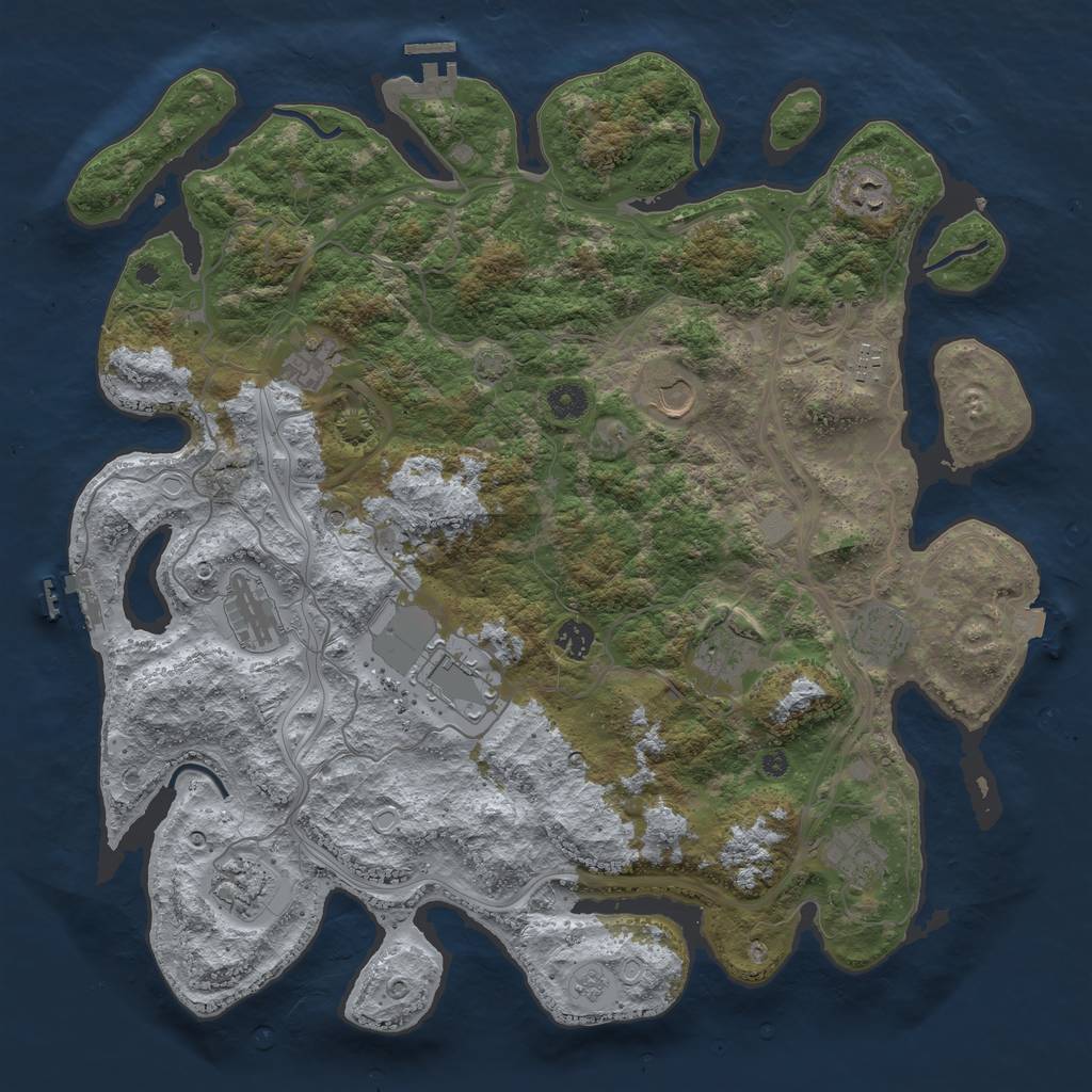 Rust Map: Procedural Map, Size: 4300, Seed: 28052023, 19 Monuments