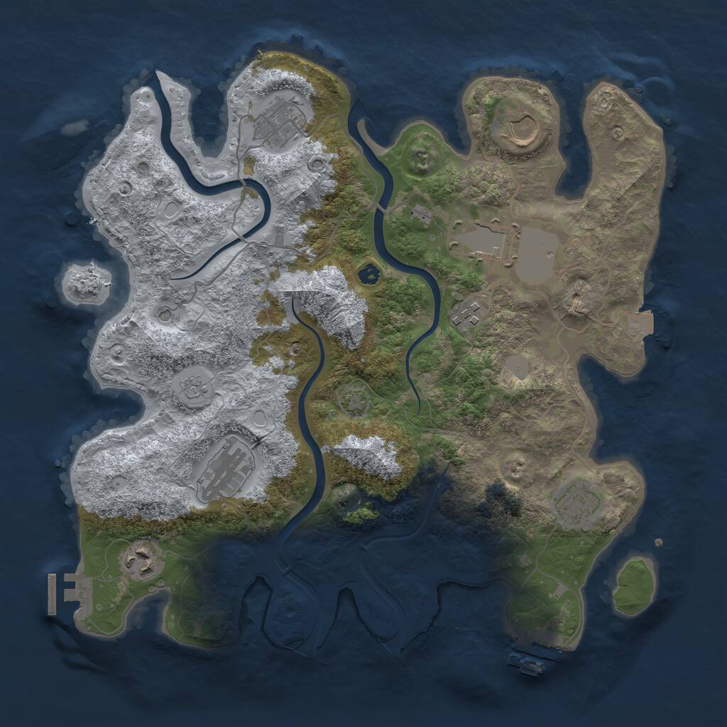 Rust Map: Procedural Map, Size: 3500, Seed: 85895563, 13 Monuments