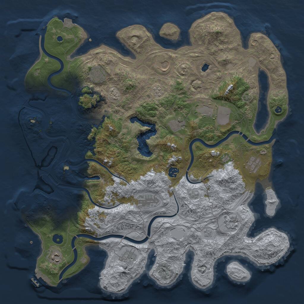 Rust Map: Procedural Map, Size: 4400, Seed: 16728066, 17 Monuments