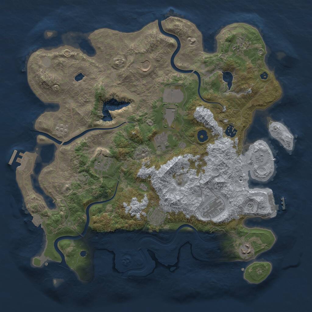 Rust Map: Procedural Map, Size: 4100, Seed: 57414675, 16 Monuments