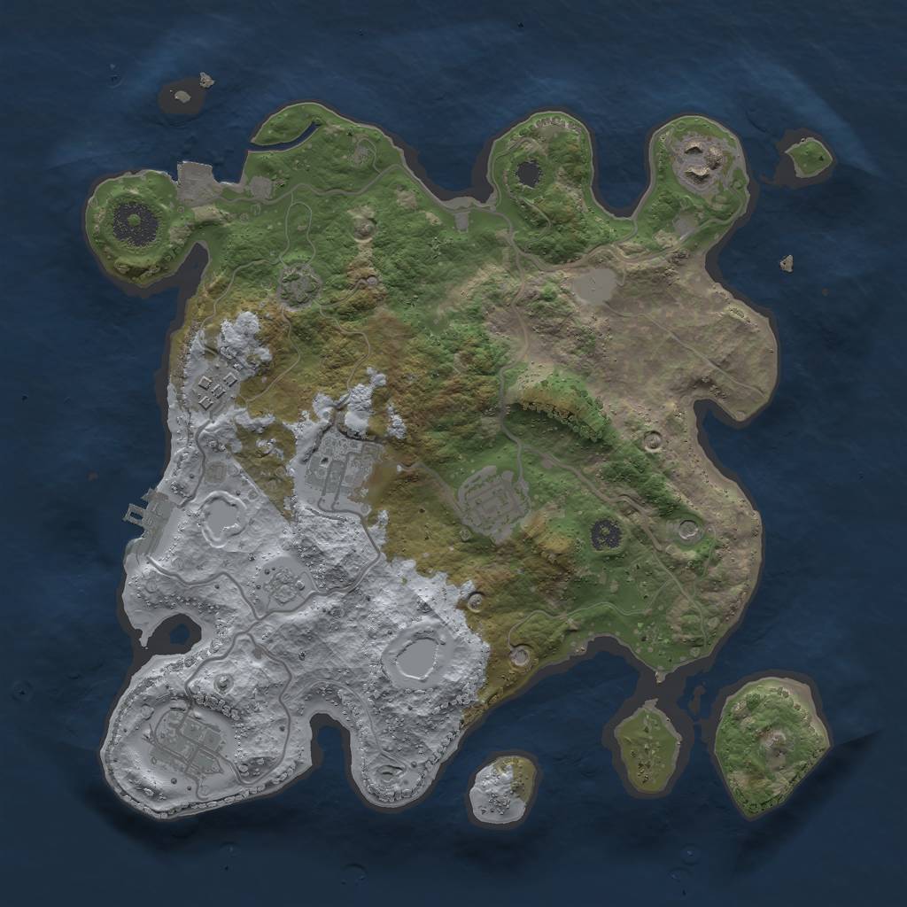 Rust Map: Procedural Map, Size: 3000, Seed: 271828182, 12 Monuments
