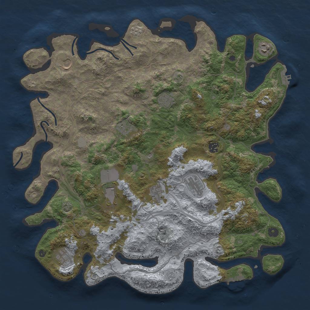 Rust Map: Procedural Map, Size: 4400, Seed: 67002005, 18 Monuments