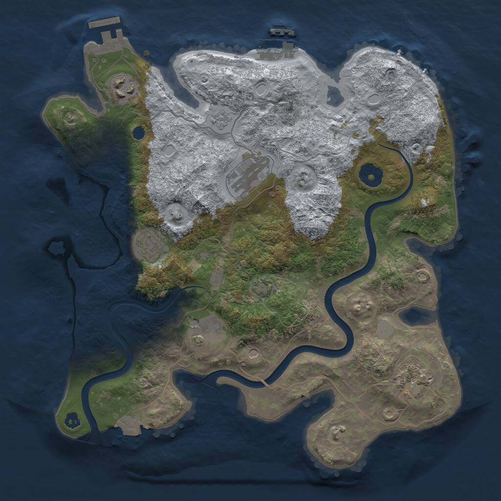 Rust Map: Procedural Map, Size: 3200, Seed: 56656, 11 Monuments