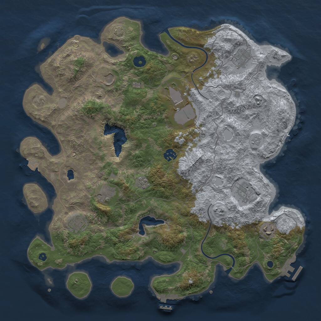 Rust Map: Procedural Map, Size: 4000, Seed: 70132935, 15 Monuments