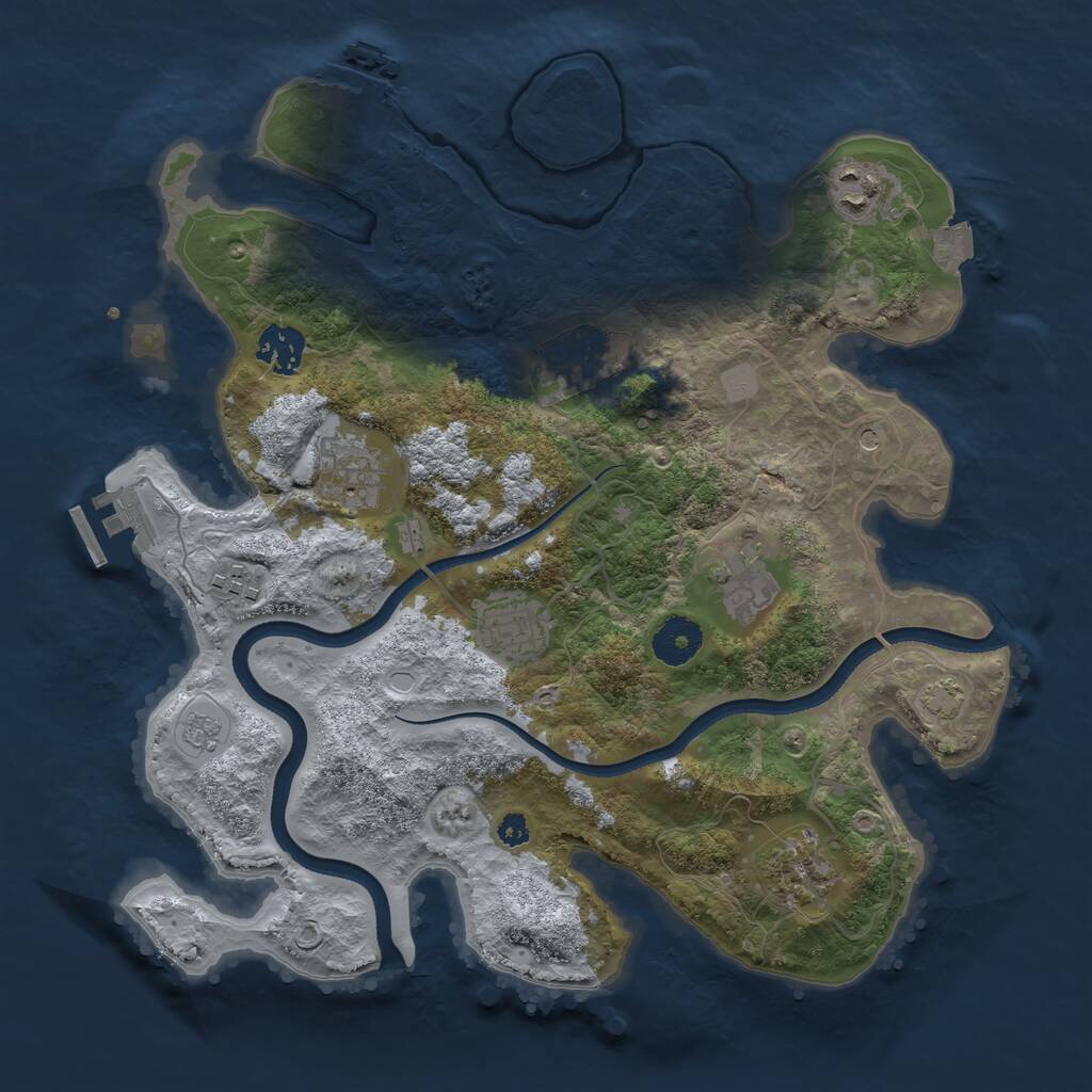 Rust Map: Procedural Map, Size: 3400, Seed: 85232000, 14 Monuments