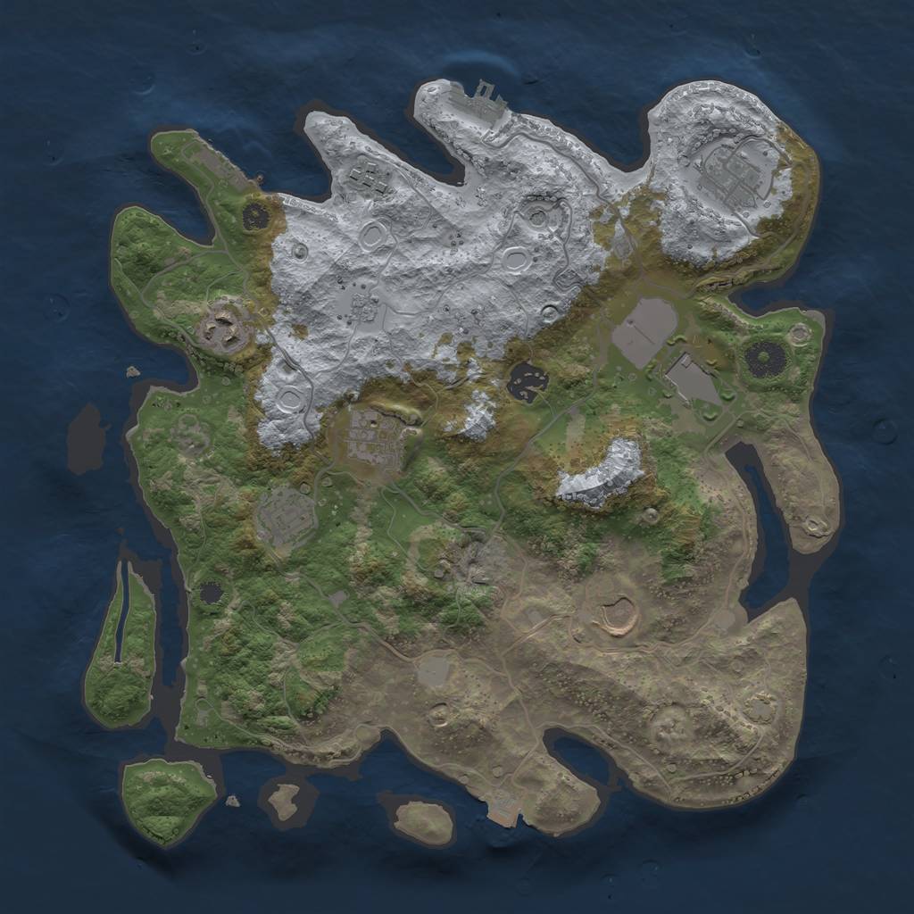 Rust Map: Procedural Map, Size: 3500, Seed: 202367, 16 Monuments