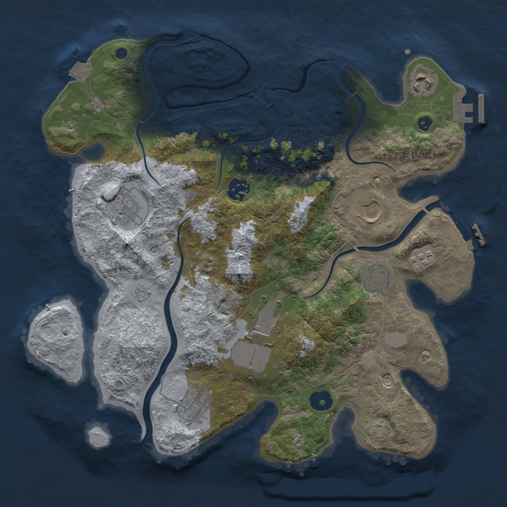 Rust Map: Procedural Map, Size: 3500, Seed: 62517454, 14 Monuments