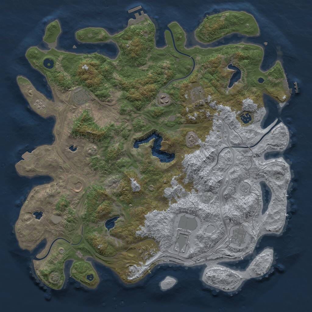Rust Map: Procedural Map, Size: 4500, Seed: 180708680, 15 Monuments
