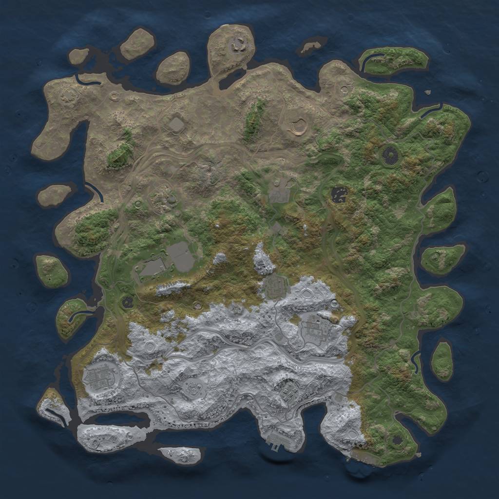 Rust Map: Procedural Map, Size: 4400, Seed: 94424918, 18 Monuments
